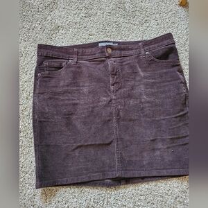 Elegant Corduroy Skirt in Rich Brown#14plus